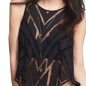 Free People Ethereal Daze Ginger Sheer Envelope Tank Size Medium